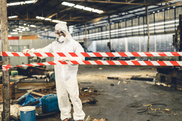Professional Biohazard Cleanup technician working in Decatur, MI